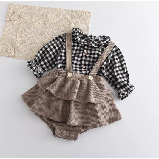 MONA GINGHAM SET OVERALL