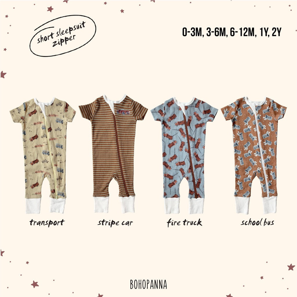 VOL 2 SHORT ZIPPER SLEEP SUIT PRINT